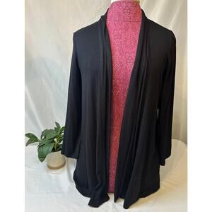 Nine West Black Solid Knit Cardigan Soft Everyday Wear Size Medium